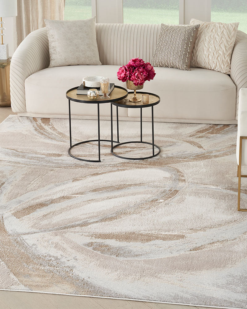 BRUSHSTROKES BSK01 BEIGE GREY RUG