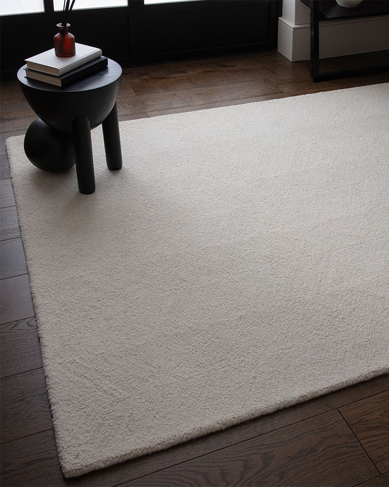THEODORE CHEVRON IVORY TEXTURED WOOL LOOP RUG