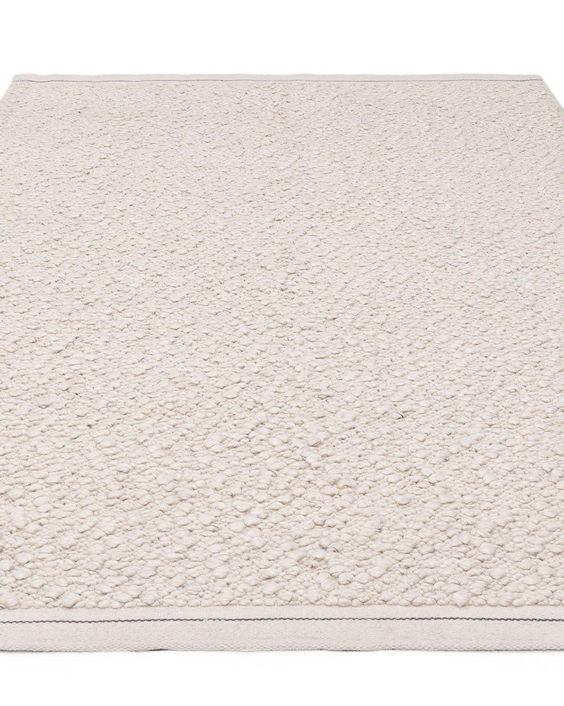 ELM IVORY CHUNKY BOUCLE TEXTURED WOOL MIX RUG