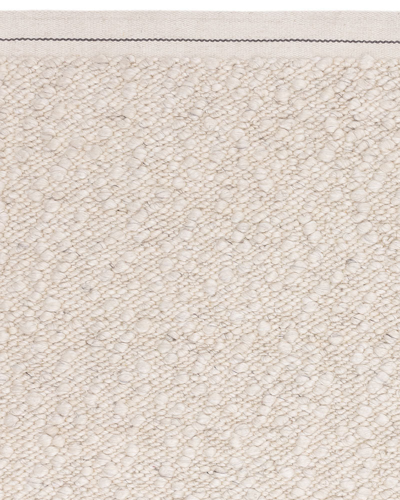 ELM IVORY CHUNKY BOUCLE TEXTURED WOOL MIX RUG