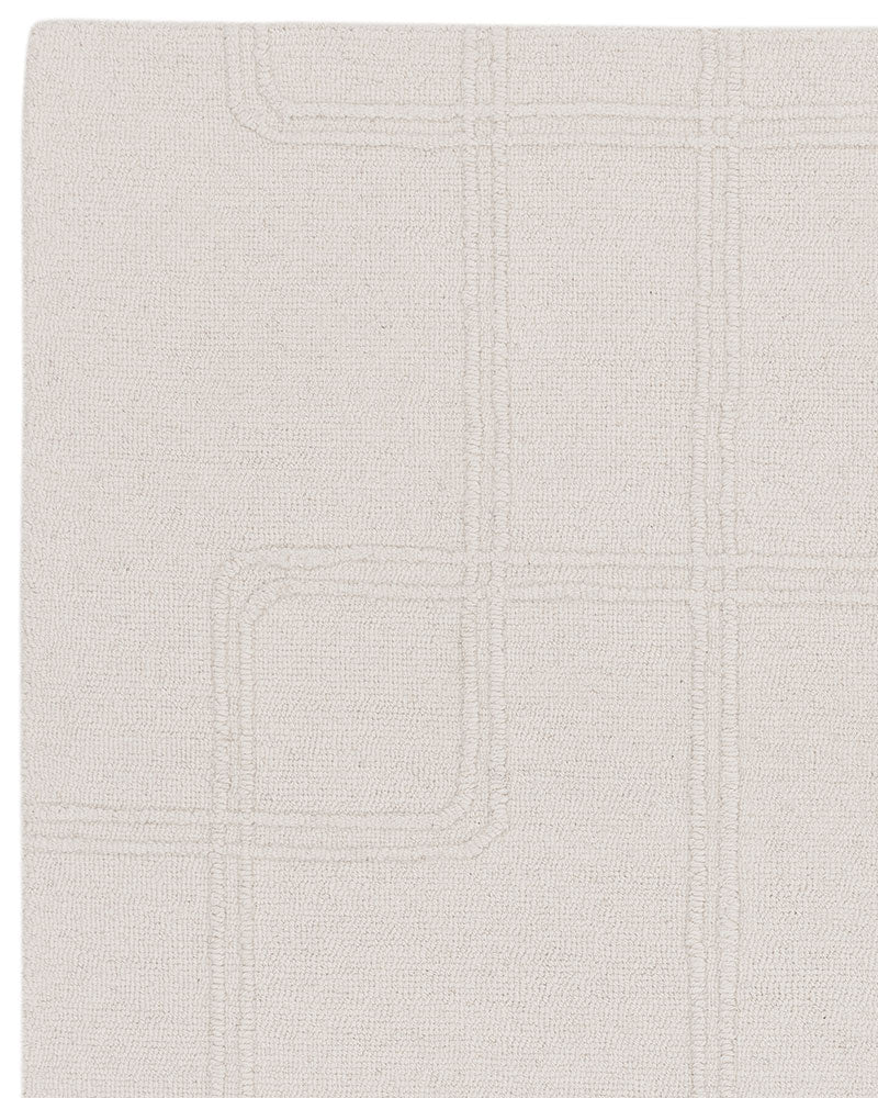 ADA IVORY TEXTURED GEOMETRIC WOOL LOOP RUG
