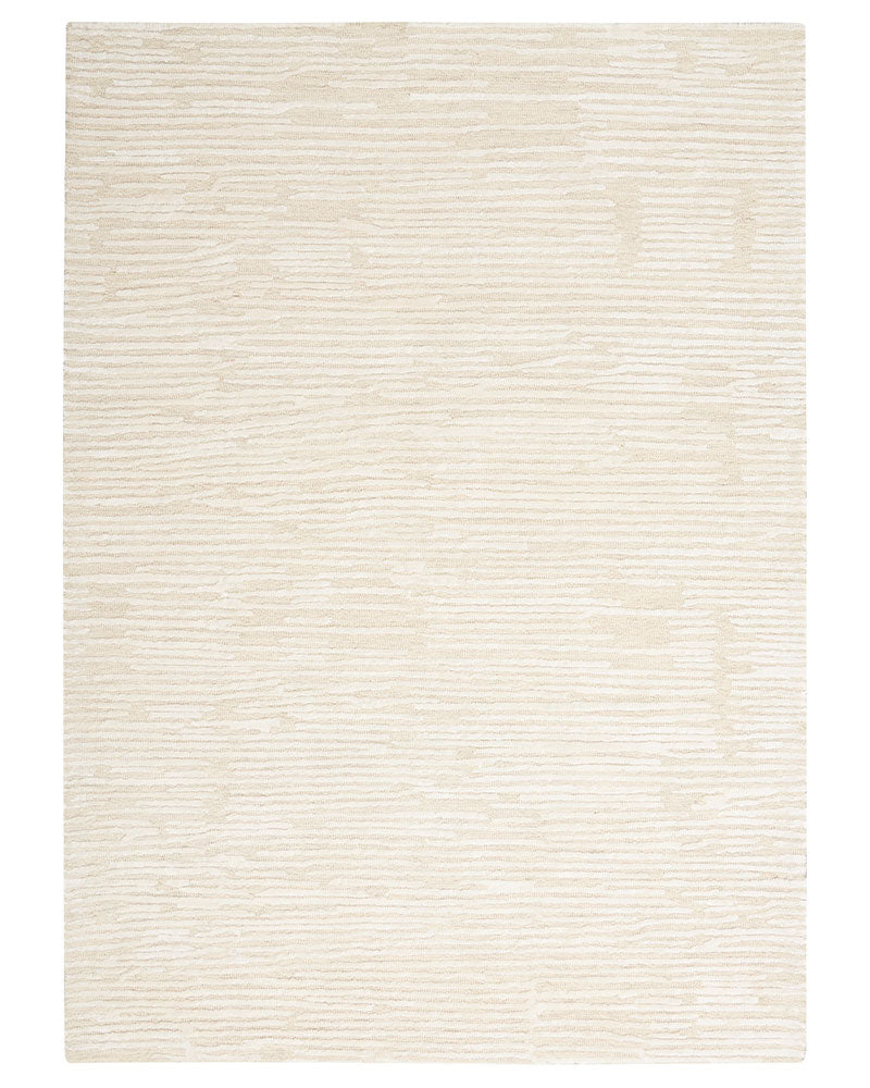 CALVIN KLEIN LINEAR LNR01 IVORY CUT & LOOP WOOL RUG
