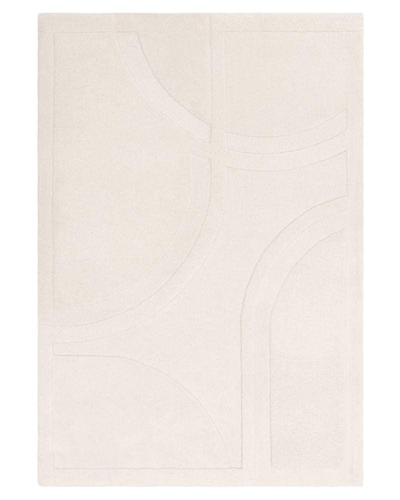OLSEN 02 MOVEMENT CARVED WOOL RUG CREAM IVORY