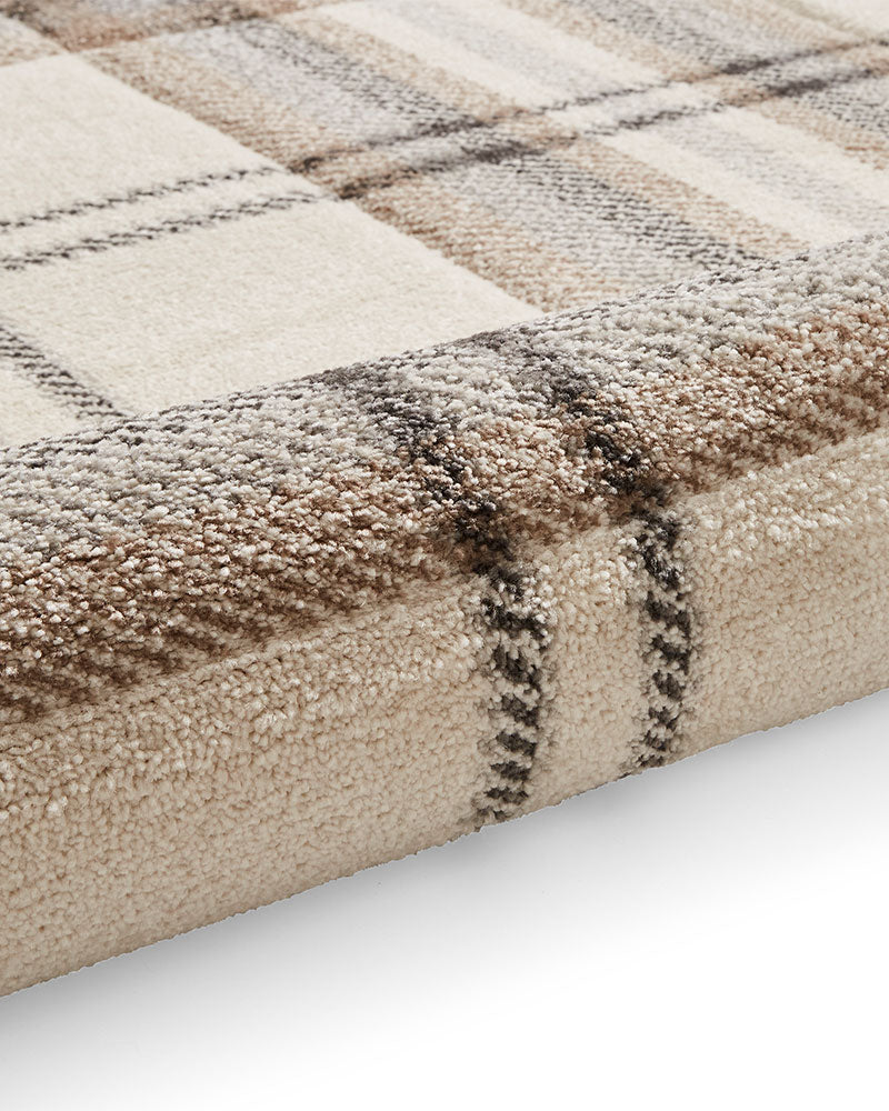 CATHERINE LANSFIELD KELSO NATURAL CHECK TARTAN RUG