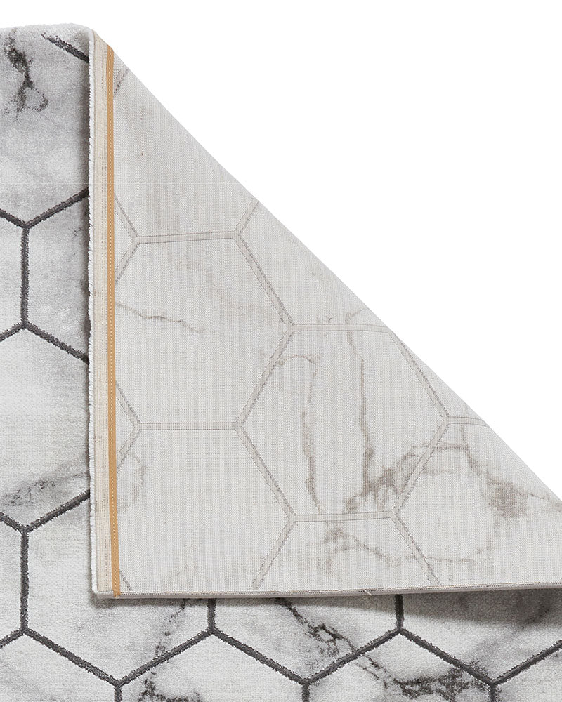 CRAFT NG719 GREY SILVER GEOMETRIC HEXAGON