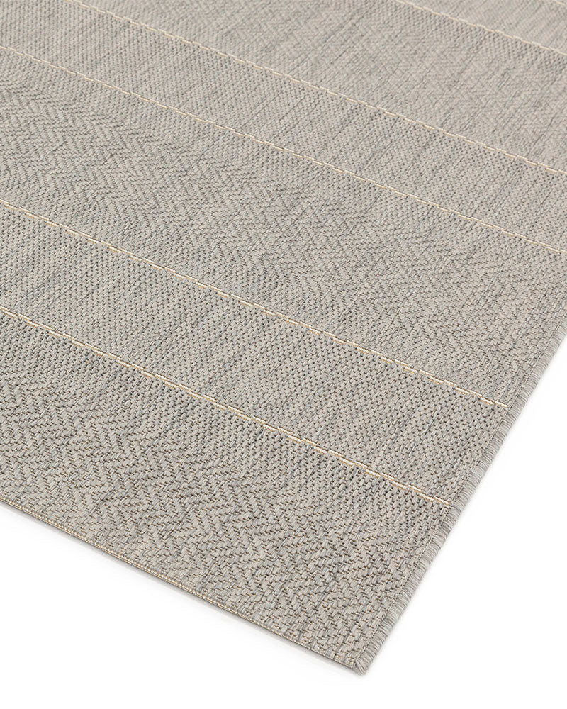 PATIO PAT03 BEIGE STRIPE FLATWEAVE INDOOR OUTDOOR RUG