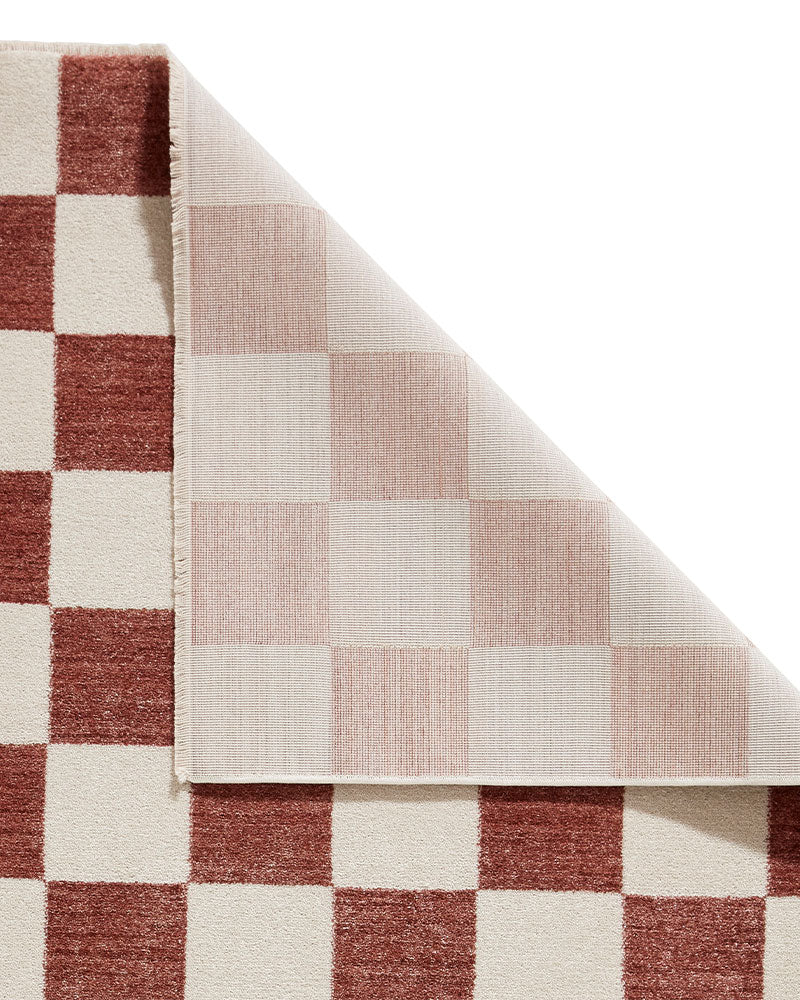 BALTIMORE PLUM 66618 MODERN CHECKERBOARD RUG