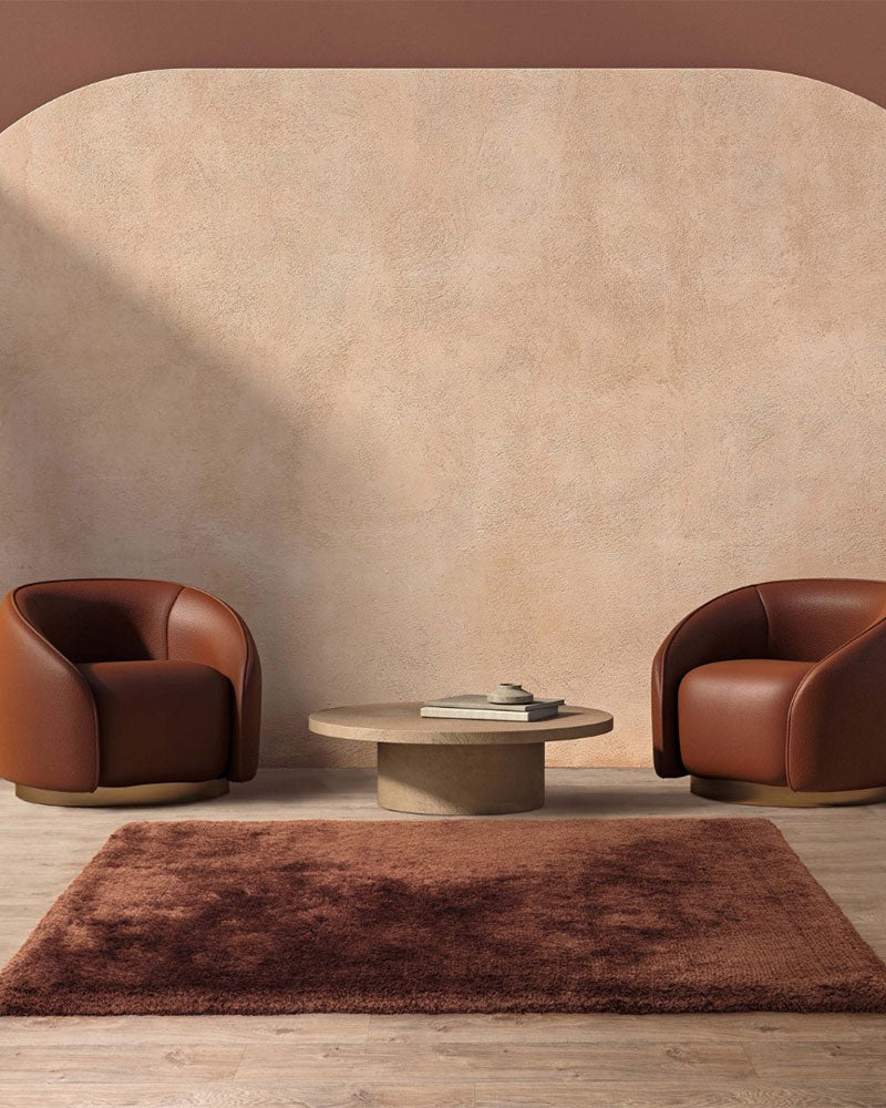 PLUSH LUXURY ULTRA THICK SHAGGY COPPER RECTANGLE RUG