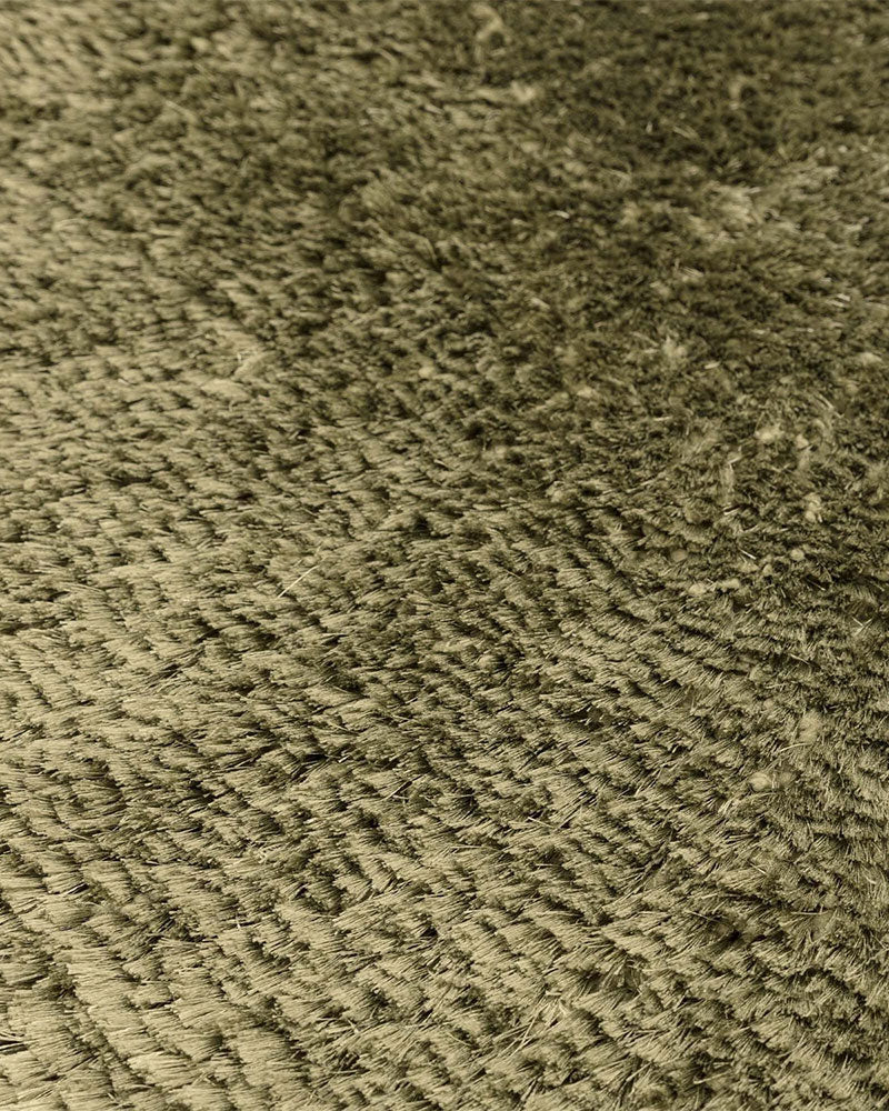PLUSH LUXURY ULTRA THICK SHAGGY SAGE GREEN ROUND RUG
