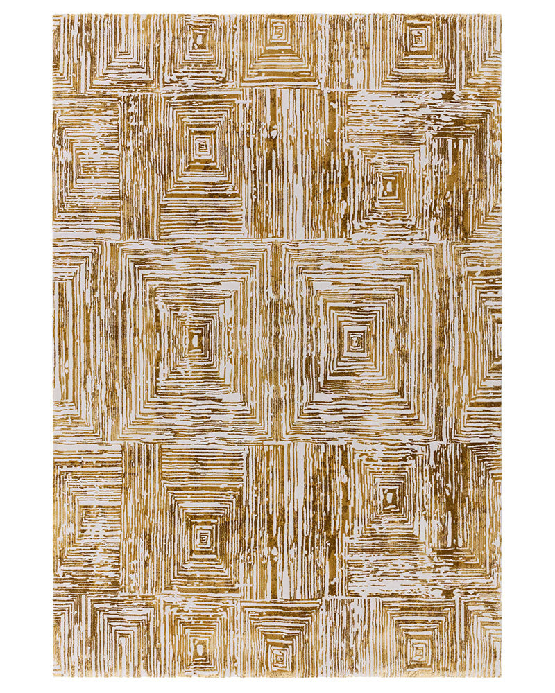 KUZA PORTRAIT GOLD GEOMETRIC RUG