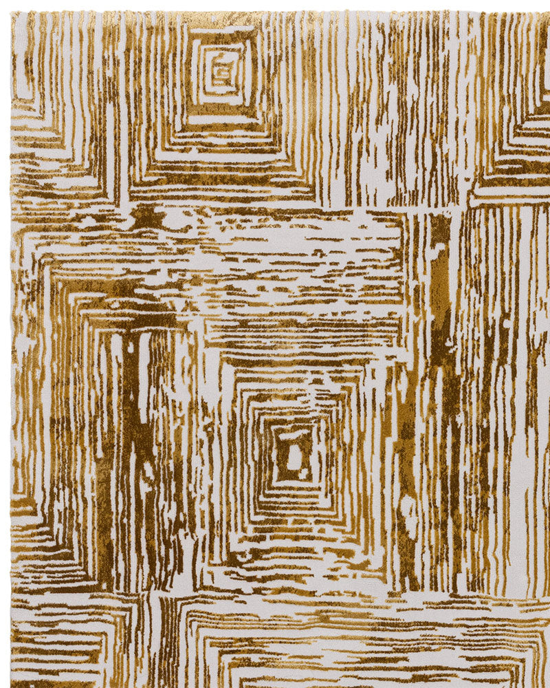 KUZA PORTRAIT GOLD GEOMETRIC RUG