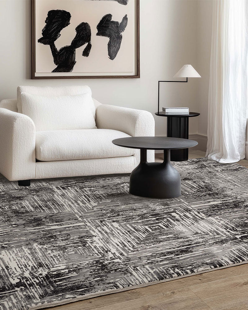 KUZA PORTRAIT GREY GEOMETRIC RUG