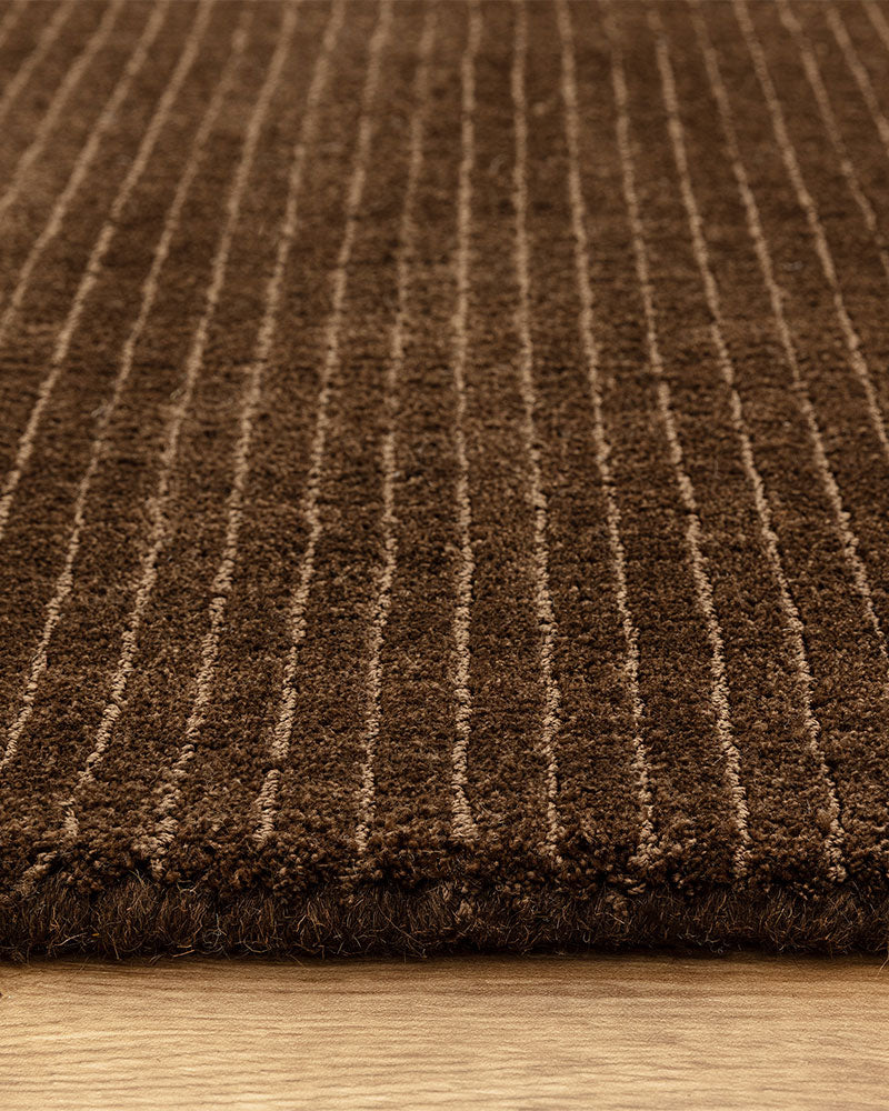 ROWAN PLAIN FINE LOOP CHOCOLATE BROWN RUG