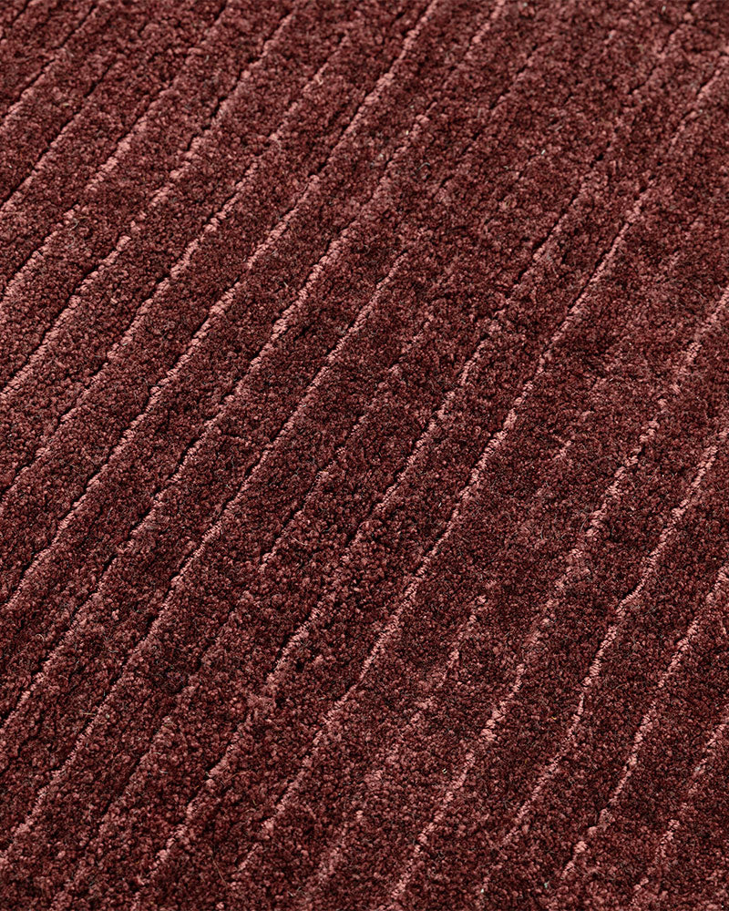 ROWAN PLAIN FINE LOOP MAROON BURGUNDY RUG