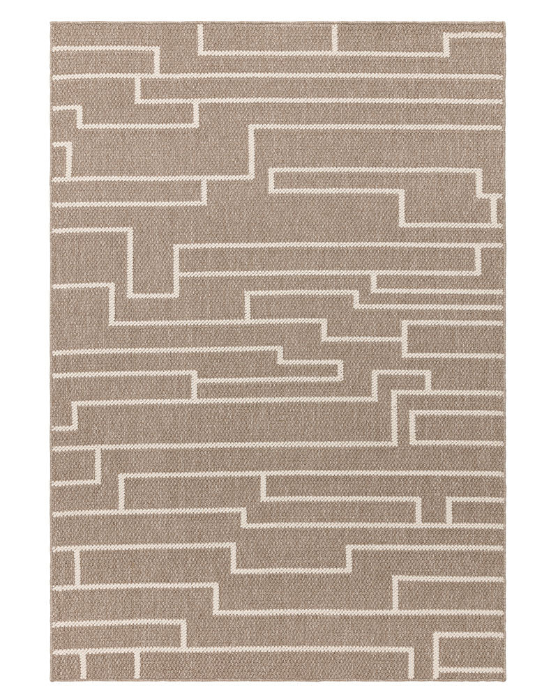 CAMBER TRACK SAND BEIGE MODERN LINEAR FLATWEAVE RUG