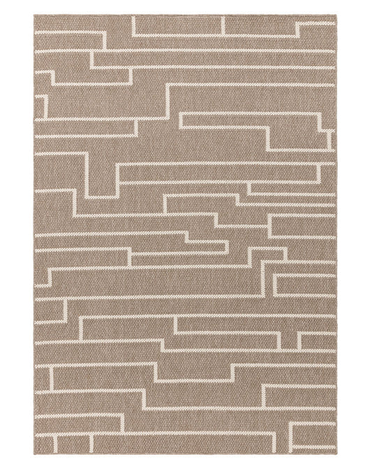 CAMBER TRACK SAND BEIGE MODERN LINEAR FLATWEAVE RUG