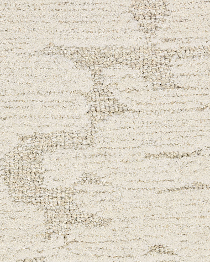 CALVIN KLEIN SCULPTURAL IVORY CUT & LOOP WOOL RUG