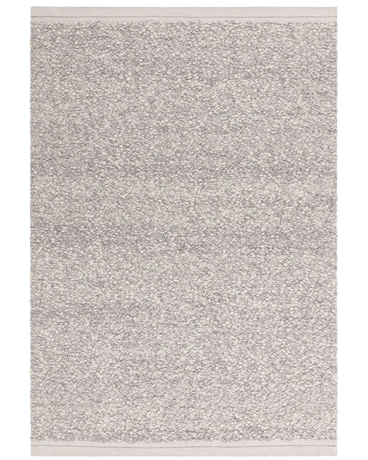 ELM SILVER GREY CHUNKY BOUCLE TEXTURED WOOL MIX RUG