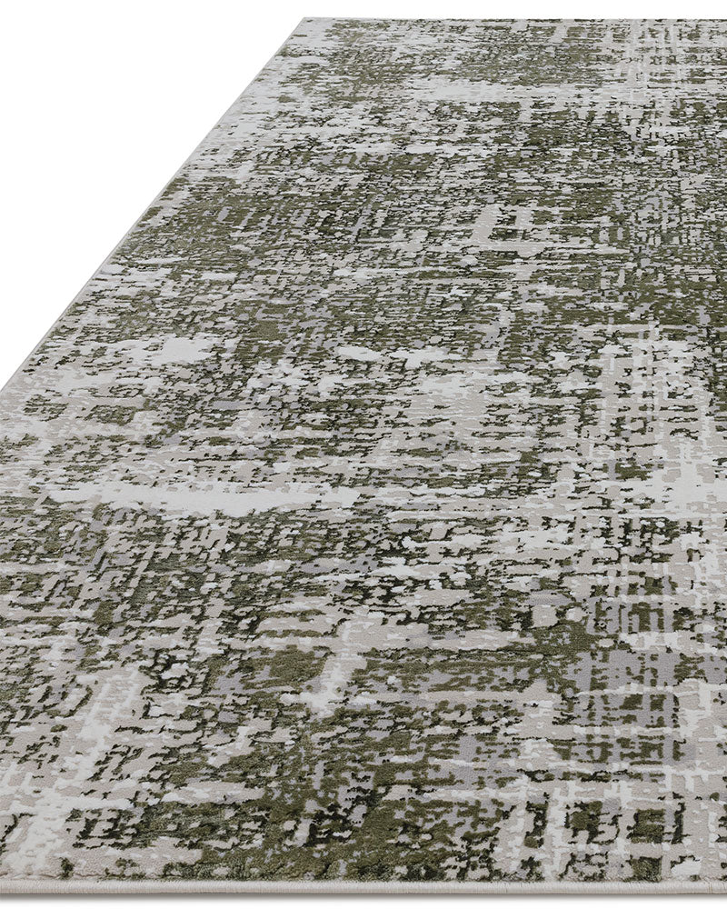 STELLAR ST10 SAGE GREEN MODERN ABSTRACT HIGH SHINE RUG