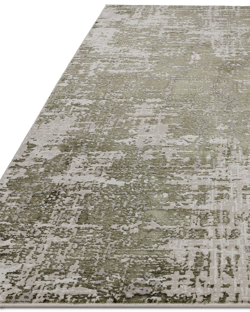 STELLAR ST10 SAGE GREEN MODERN ABSTRACT HIGH SHINE RUG