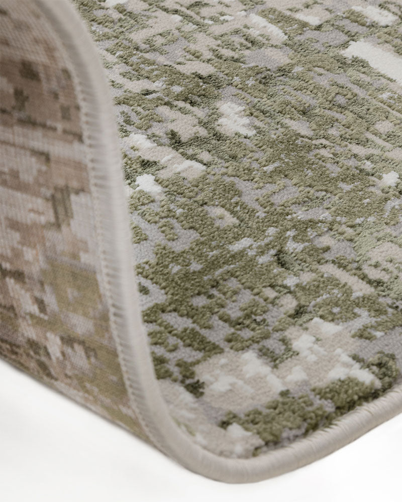STELLAR ST10 SAGE GREEN MODERN ABSTRACT HIGH SHINE RUG