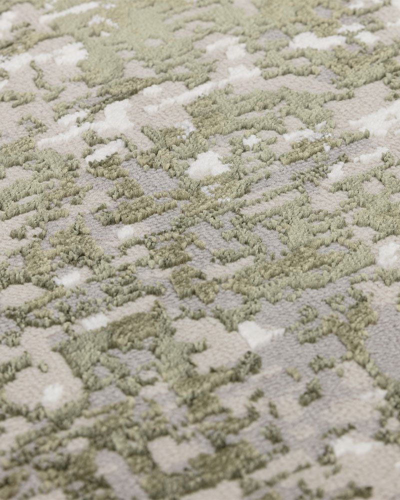 STELLAR ST10 SAGE GREEN MODERN ABSTRACT HIGH SHINE RUG