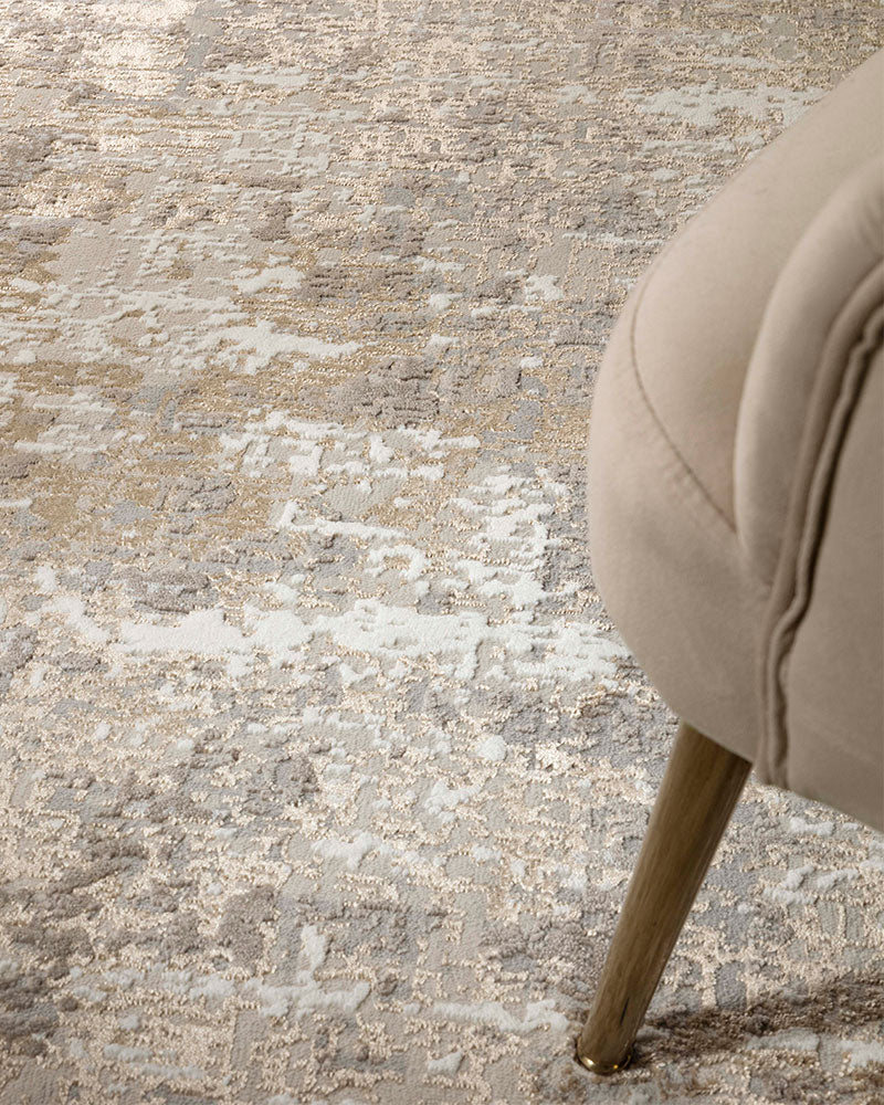 STELLAR ST11 BEIGE BRONZE MODERN ABSTRACT HIGH SHINE RUG