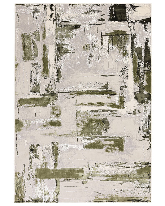 STELLAR ST08 SAGE GREEN MODERN ABSTRACT HIGH SHINE RUG