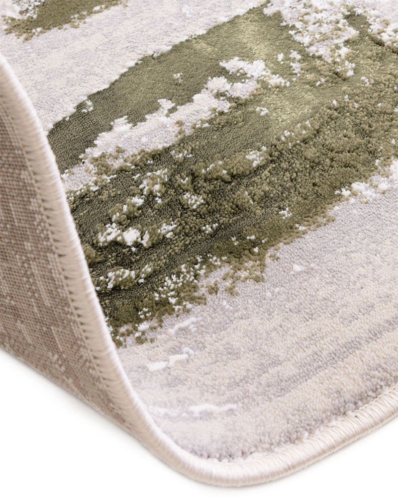 STELLAR ST08 SAGE GREEN MODERN ABSTRACT HIGH SHINE RUG