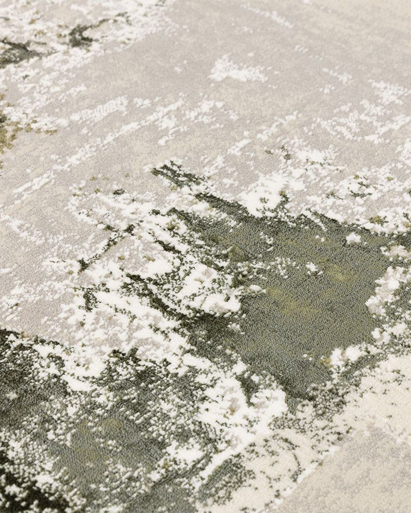 STELLAR ST08 SAGE GREEN MODERN ABSTRACT HIGH SHINE RUG