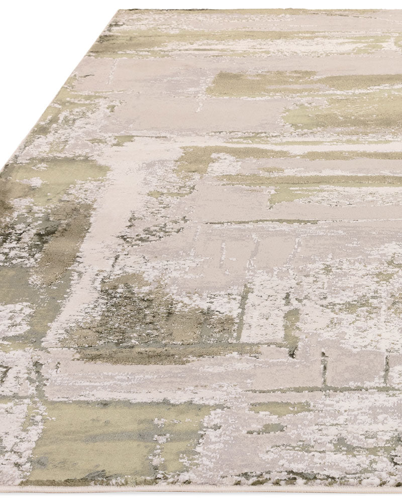 STELLAR ST08 SAGE GREEN MODERN ABSTRACT HIGH SHINE RUG