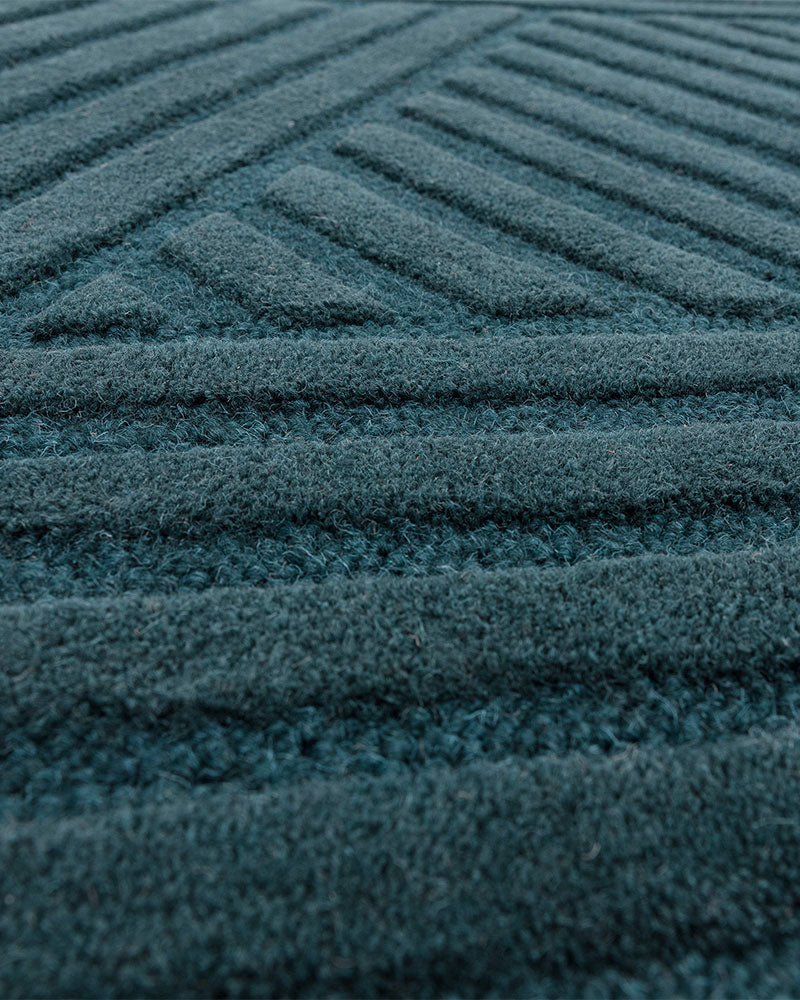 HAGUE TEAL HAND TUFTED 100% WOOL RUG