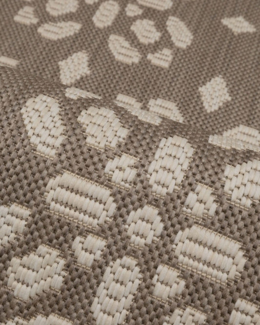 NEUTRAL TILE TAUPE INDOOR / OUTDOOR FLATWEAVE RUG
