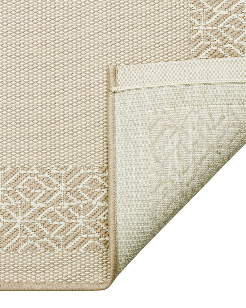 TERRAZZO TRZ01 BORDER FLATWEAVE INDOOR OUTDOOR RUG NATURAL BEIGE