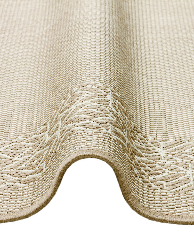 TERRAZZO TRZ01 BORDER FLATWEAVE INDOOR OUTDOOR RUG NATURAL BEIGE