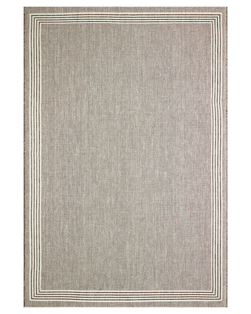 TERRAZZO TRZ02 BORDER FLATWEAVE INDOOR OUTDOOR RUG EARTH BROWN
