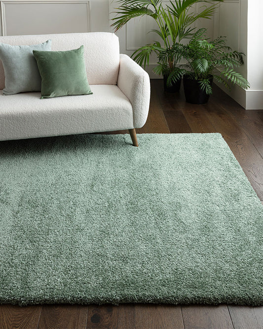 ATLAS SAGE GREEN THICK SHAGGY RUG