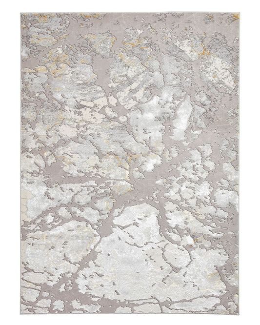 APOLLO 2677 GREY GOLD METALLIC ABSTRACT RUG