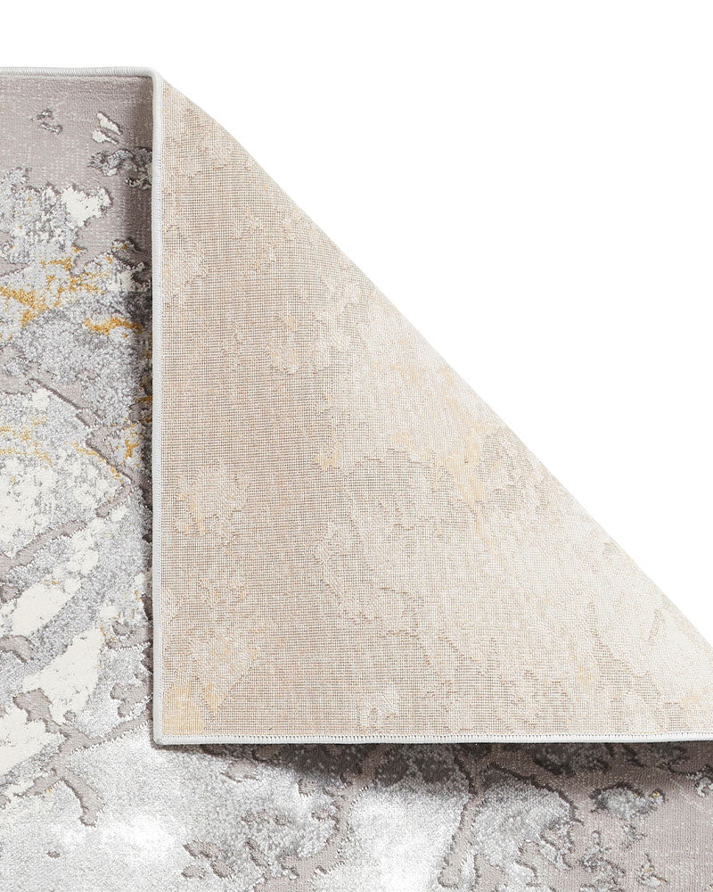 APOLLO 2677 GREY GOLD METALLIC ABSTRACT RUG