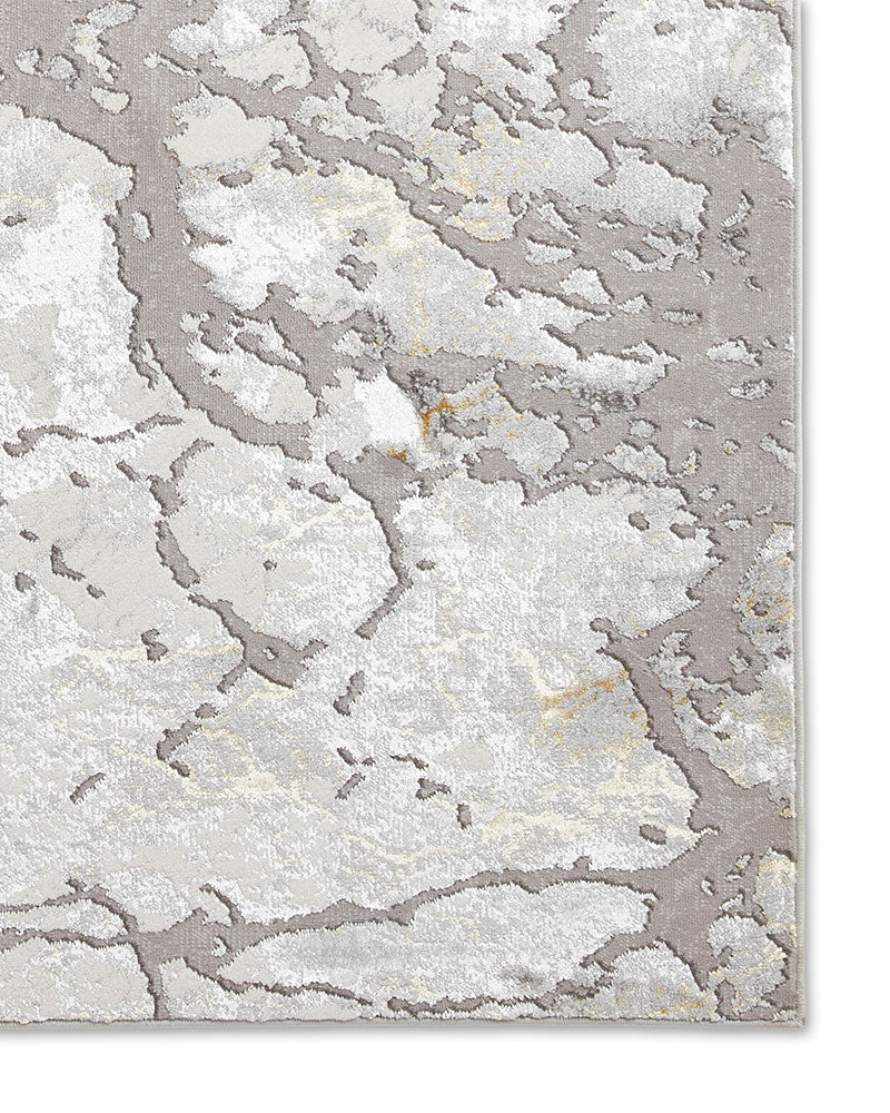 APOLLO 2677 GREY GOLD METALLIC ABSTRACT RUG