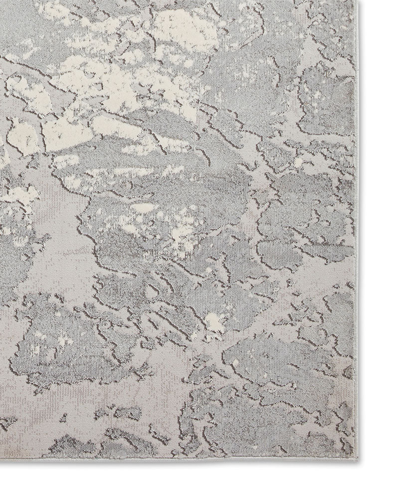 APOLLO 2677 GREY IVORY METALLIC ABSTRACT RUG