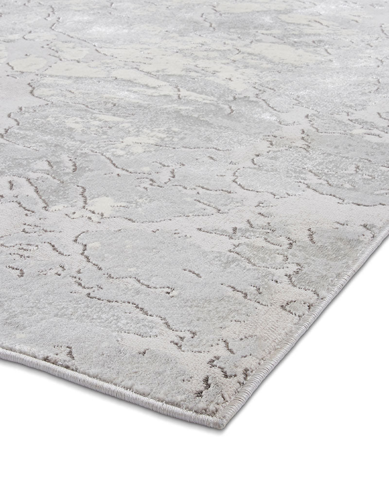APOLLO 2677 GREY IVORY METALLIC ABSTRACT RUG