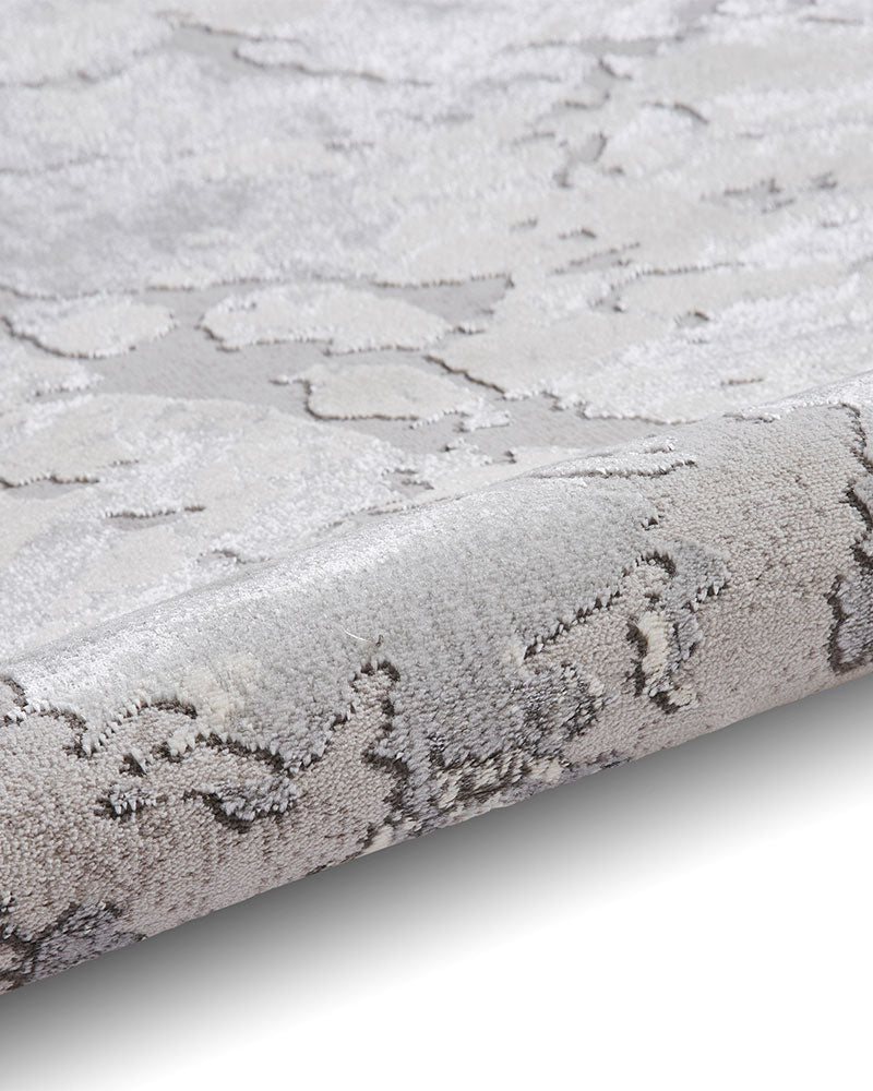 APOLLO 2677 GREY IVORY METALLIC ABSTRACT RUG
