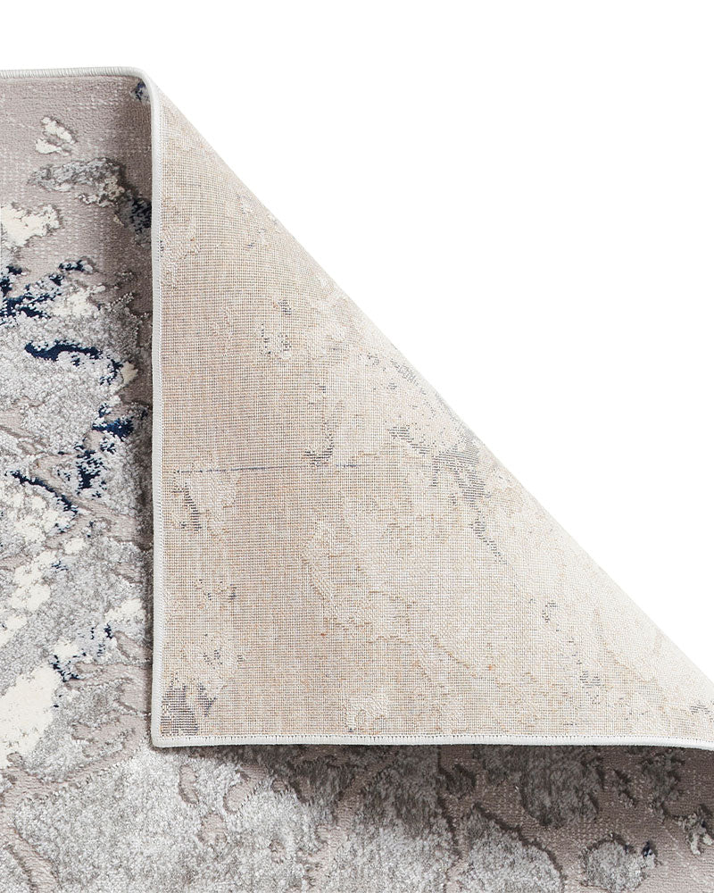 APOLLO 2677 GREY NAVY METALLIC ABSTRACT RUG