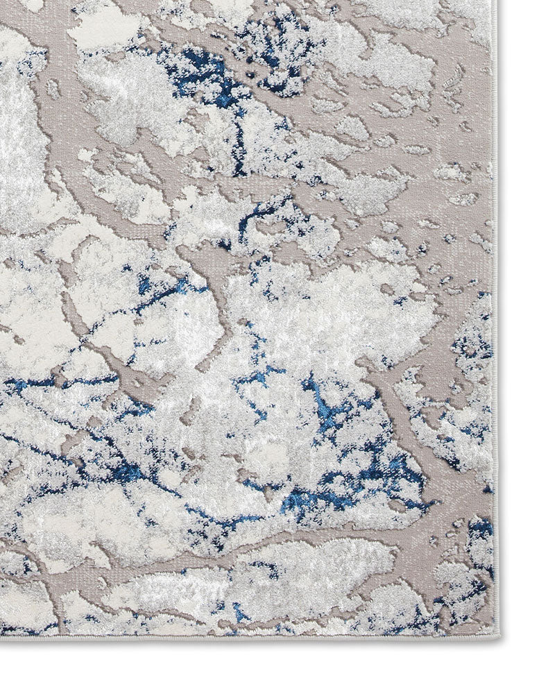 APOLLO 2677 GREY NAVY METALLIC ABSTRACT RUG