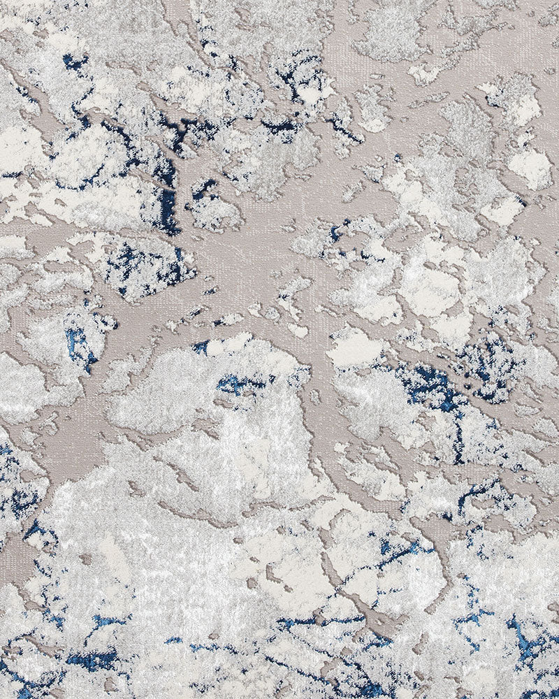 APOLLO 2677 GREY NAVY METALLIC ABSTRACT RUG