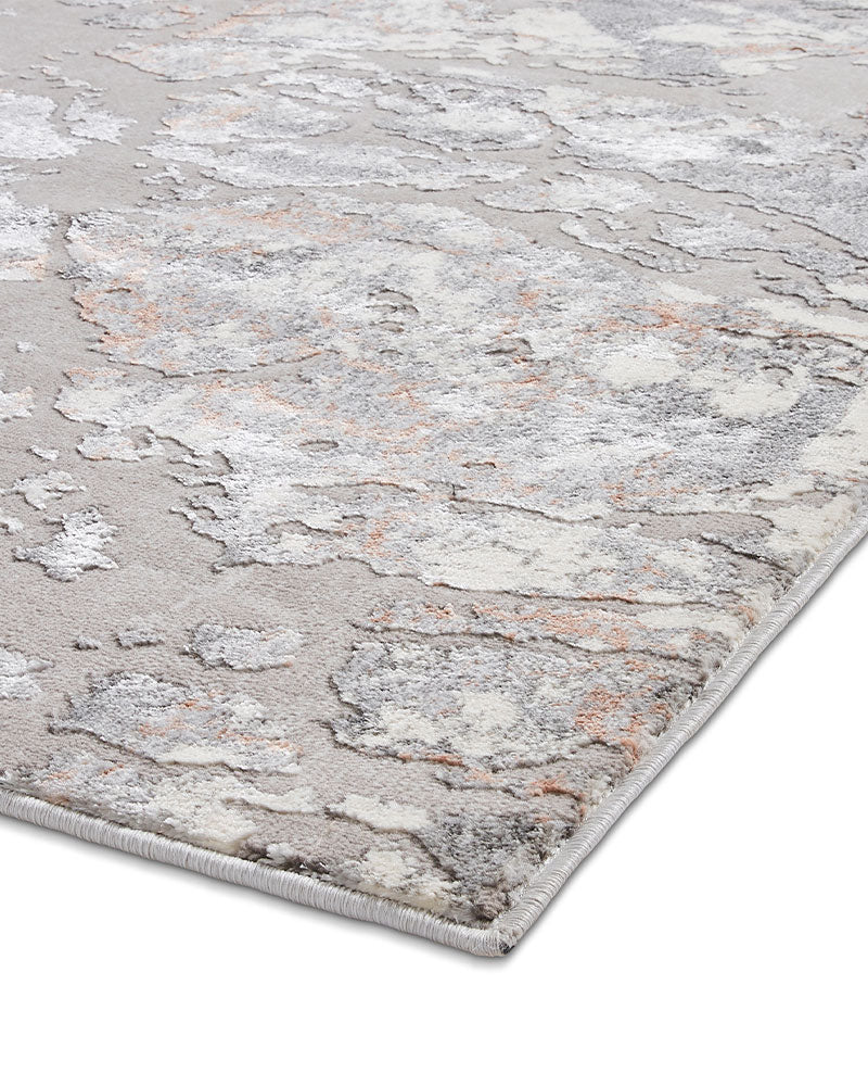APOLLO 2677 GREY ROSE PINK METALLIC ABSTRACT RUG