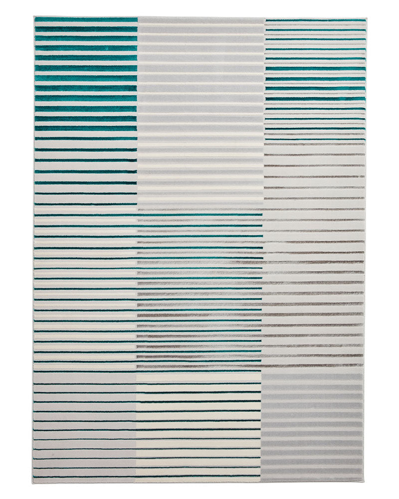 APOLLO 2681 GREY GREEN METALLIC STRIPE RUG