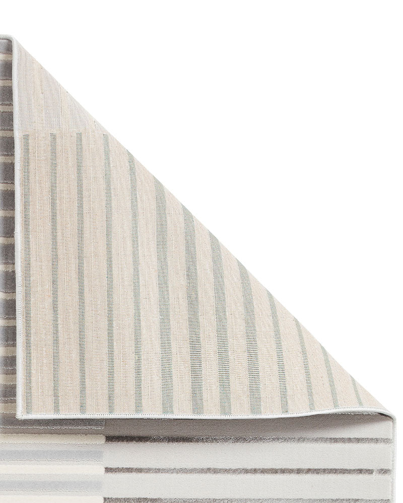 APOLLO 2681 GREY GREEN METALLIC STRIPE RUG
