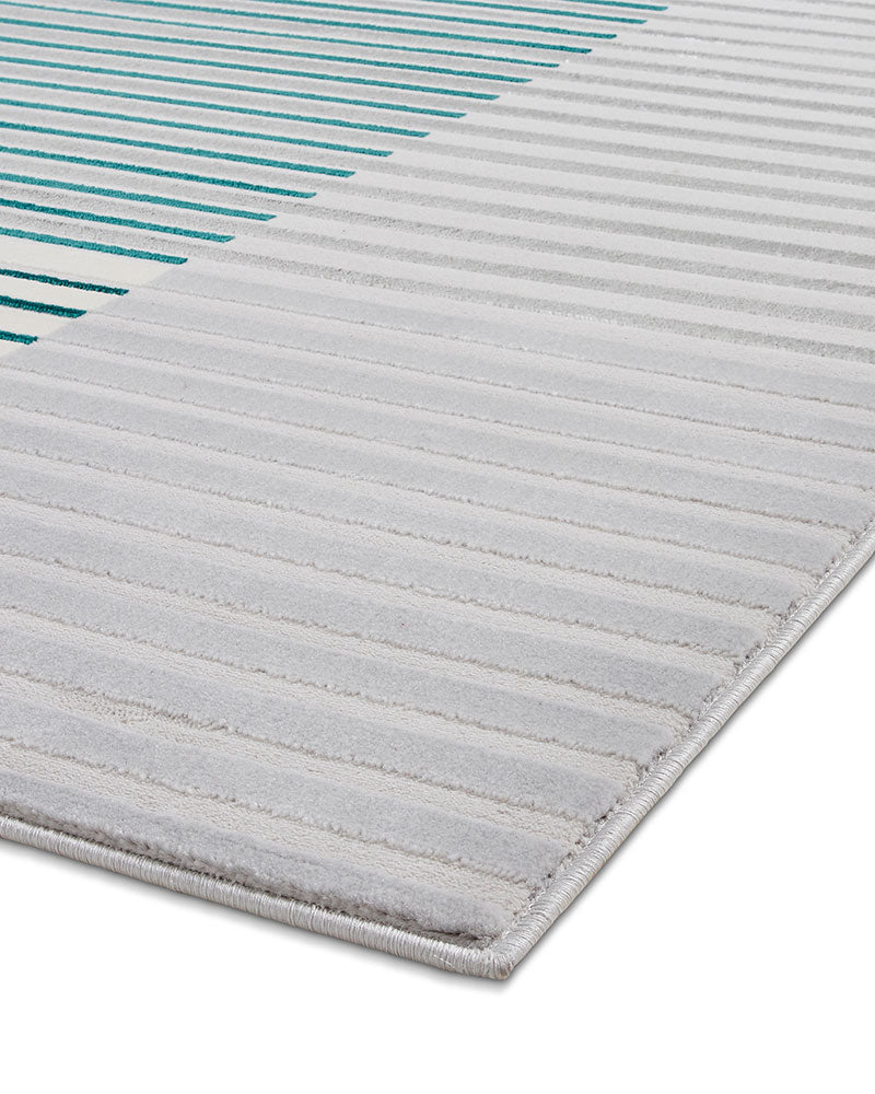 APOLLO 2681 GREY GREEN METALLIC STRIPE RUG